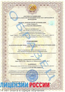 Образец разрешение Купавна Сертификат ISO 50001